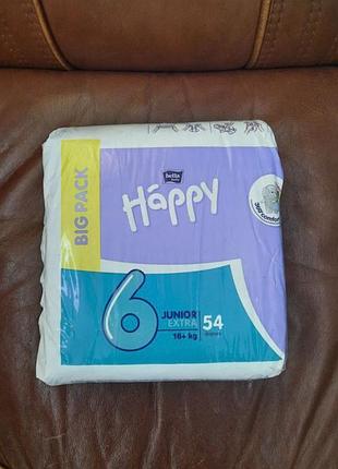 Новые детские подгузники 27 шт bella baby happy размер 6 (junior extra) для детей от 16+ кг дитячі підгузники 6 розмір