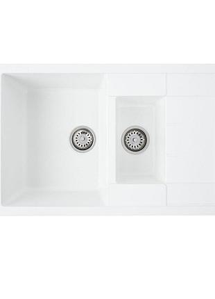 Гранитная мойка для кухни valeso toskana 7850w матовая белоснежная