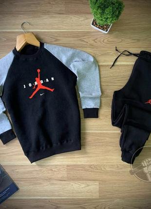 Топовый мужской спортивный костюм air jordan очень теплый