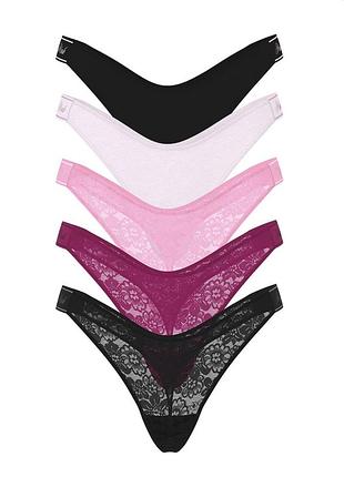 Набір трусиків з мереживом victoria’s secret xs