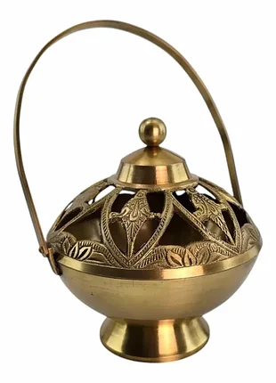 Курительница для благовоний латунная "ажурная" (12.5х12х12 см)