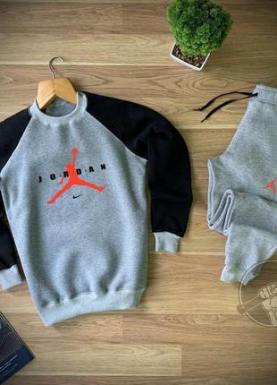 Топовый мужской спортивный костюм air jordan очень теплый