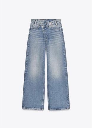 Джинси zara асиметричний пояс ,40 розмір