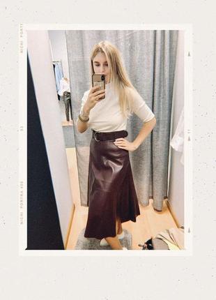 Юбка кожаная