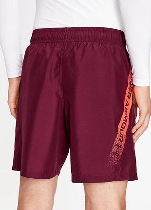Чоловічі бордові легкі спортивні шорти under armour woven graphic оригінал андер армор червоні