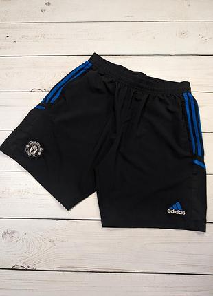 Мужские черные спортивные шорты adidas manchester united оригинал адидас манчестер юнайтйд