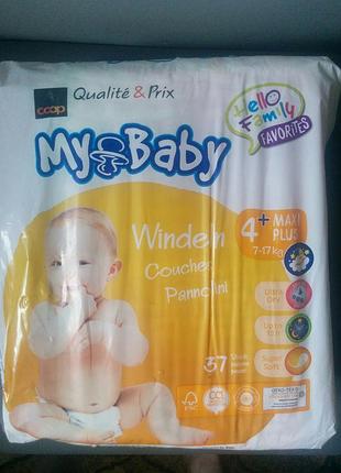 Памперсы coop my baby 4+maxi plus 4-17кг.