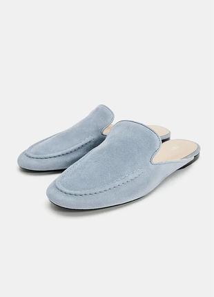 Лофери жіночі сині замшеві zara new