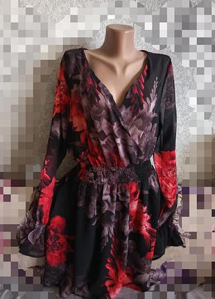 Платье мини шифоновое 3