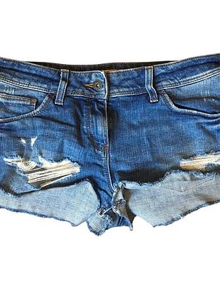 Фирменные джинсовые шорты moto (topshop) с потертостями, размер m (eur 38 / w28)