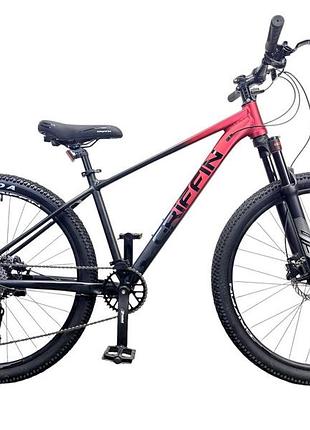 Велосипед al griffin turbo pro 27.5" рама-16" disk чорно-червоний (29077)