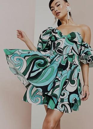 Asos luxe сукня на одне плече 100% бавовна s (36)