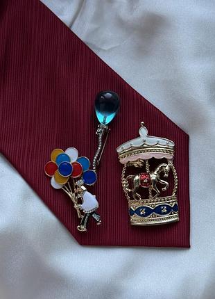 Набір брошок «цирк» 3 шт  карусель клоун повітряна кулька