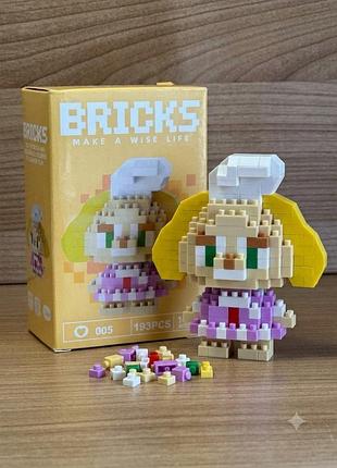 Мини-конструктор пиксельный собачка куки (cookie ann bear/dog) 193 детали, 3d-фигурка bricks (арт. 005)