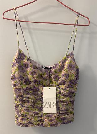 Топ в квіти zara