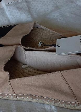 Еспадрильї жіночі zara бежеві з чорним носком