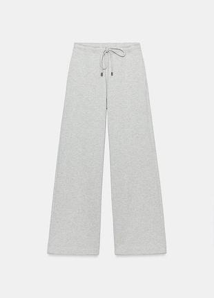 Жіночи штани zara широкі сірі з еластичним поясом р s