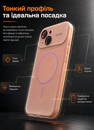 Чехол противоударный gradient glass magsafe case для iphone 17 пылезащищенный влагозащищенный розовый 3