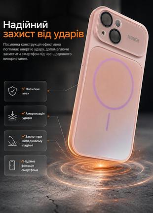 Чехол противоударный gradient glass magsafe case для iphone 17 пылезащищенный влагозащищенный розовый 6