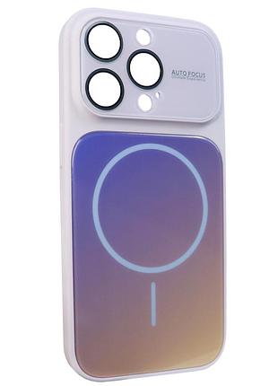 Чехол противоударный gradient glass magsafe case для iphone 14 pro max пылезащищенный влагозащищенный сиреневый