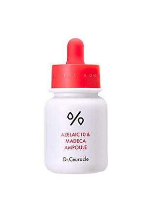 Сироватка з азелаїновою кислотою 10% та мадекасосидом dr.ceuracle azelaic 10 & madeca ampoule, 30 ml