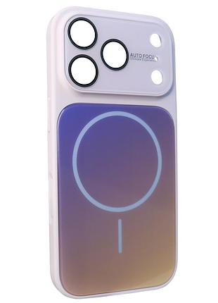 Чехол противоударный gradient glass magsafe case для iphone 17 pro пылезащищенный влагозащищенный сиреневый