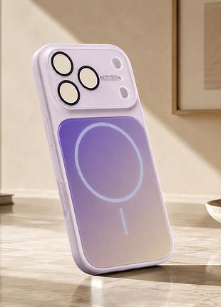 Чехол противоударный gradient glass magsafe case для iphone 17 pro пылезащищенный влагозащищенный сиреневый 2