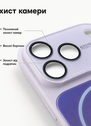 Чехол противоударный gradient glass magsafe case для iphone 17 pro пылезащищенный влагозащищенный сиреневый 5