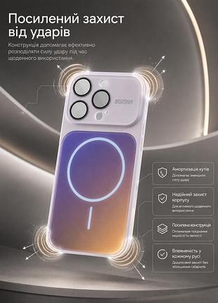 Чехол противоударный gradient glass magsafe case для iphone 17 pro пылезащищенный влагозащищенный сиреневый 10