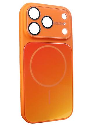 Чехол противоударный gradient glass magsafe case для iphone 17 pro влагозащищенный оранжевый starry orange