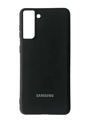 Чохол silicone case full for samsung s21 plus black