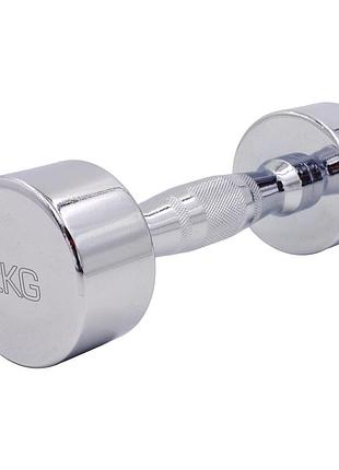 Гантель цельная стальная хромированная zelart sc-8017-2 1шт 2кг хром