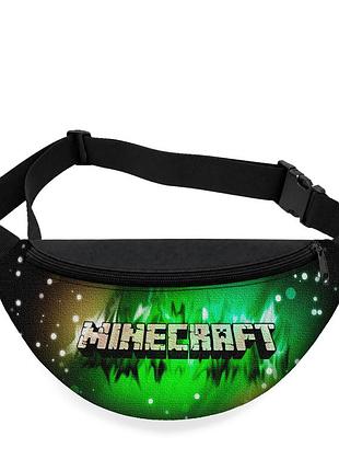Детская сумка-бананка minecraft 32х15 см на пояс или через плечо (5886)