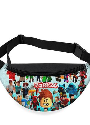 Детская сумка-бананка roblox 32х15 см на пояс или через плечо (5969)