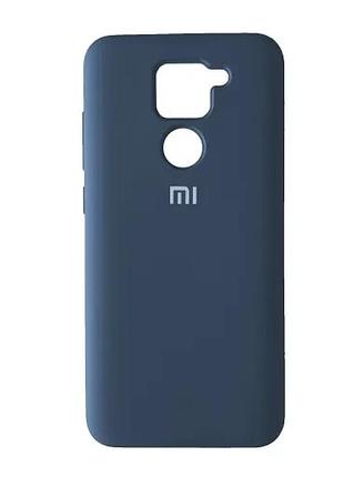 Чохол silicone case full for xiaomi redmi note 9 navy blue