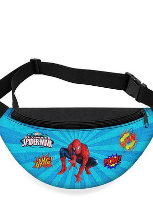 Детская сумка-бананка spider-man 32х15 см на пояс или через плечо (5852)