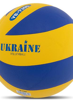 Мяч волейбольный ukraine vb-7300 №5 pu желтый-синий