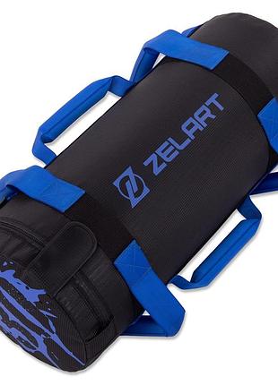 Мішок обважнювач для функціонального тренінгу power bag zelart ta-7825-30 30 кг чорний синій