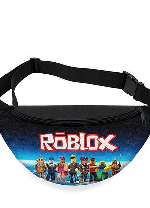 Детская сумка-бананка roblox 32х15 см на пояс или через плечо (5965)