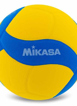 Мяч волейбольный junior mikasa vs170w-y-bl №5 eva желтый-синий