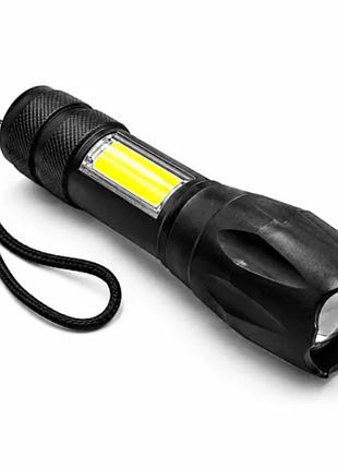 Ручний акумуляторний led-ліхтар lebron l-hl-10185 3w type-c чорний (15-15-25)