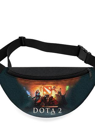 Детская сумка-бананка dota 2 32х15 см на пояс или через плечо (5833)