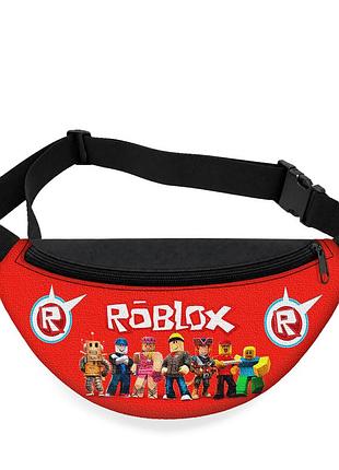 Детская сумка-бананка roblox 32х15 см на пояс или через плечо (5966)