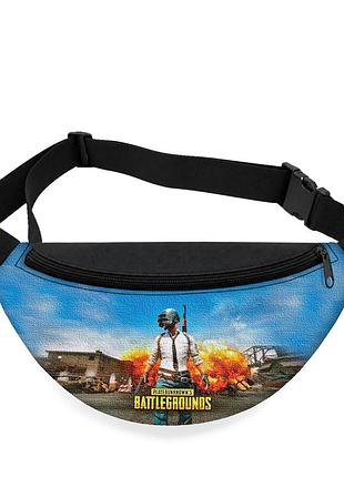 Детская сумка-бананка pubg 32х15 см на пояс или через плечо (5803)