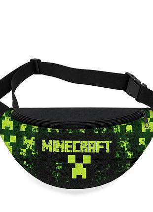 Детская сумка-бананка minecraft 32х15 см на пояс или через плечо (5752)