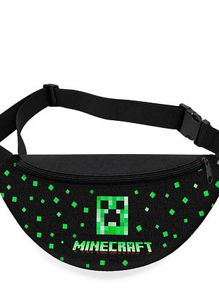 Детская сумка-бананка minecraft 32х15 см на пояс или через плечо (5750)