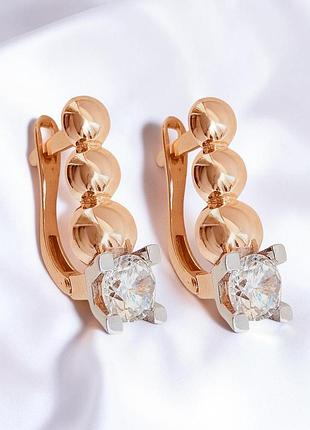 Золотые серьги с фианитами с04952-1с