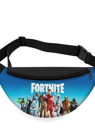 Детская сумка-бананка fortnite 32х15 см на пояс или через плечо (5928)
