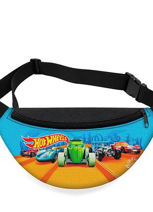 Детская сумка-бананка hot wheels 32х15 см на пояс или через плечо (5903)