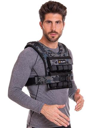 Жилет обважнювач із регульованою вагою zelart weigth vest ta-7817-16 вага — 1-16 кг камуфляж